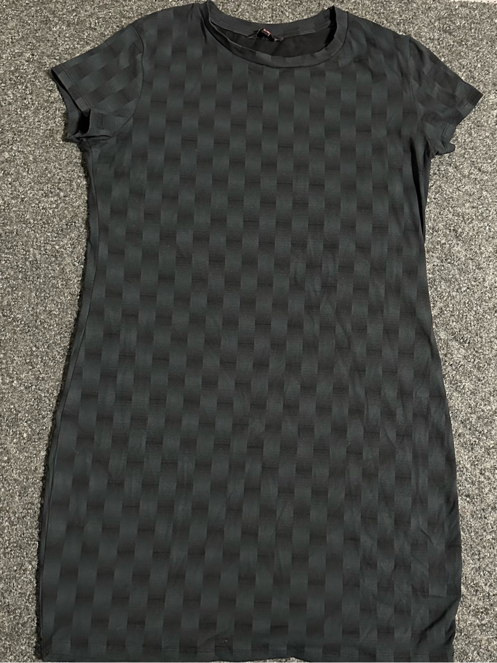No Boundaries Black Textured Short Sleeve Dress
